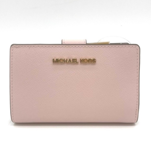 Michael Kors Medium Bifold Zip Chain Wallet Powder Blush (NWT) - Picture 1 of 8